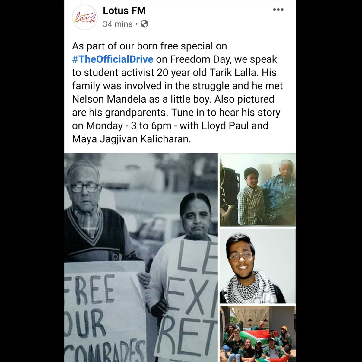 #FreedomDay interview with <a href="/TarikLalla/">Tarik Lalla</a> - as aired on #TheOfficialDrive #BornFrees feature on #LotusFM in celebration of #FreedomMonth. 🇿🇦✊ iono.fm/e/851886