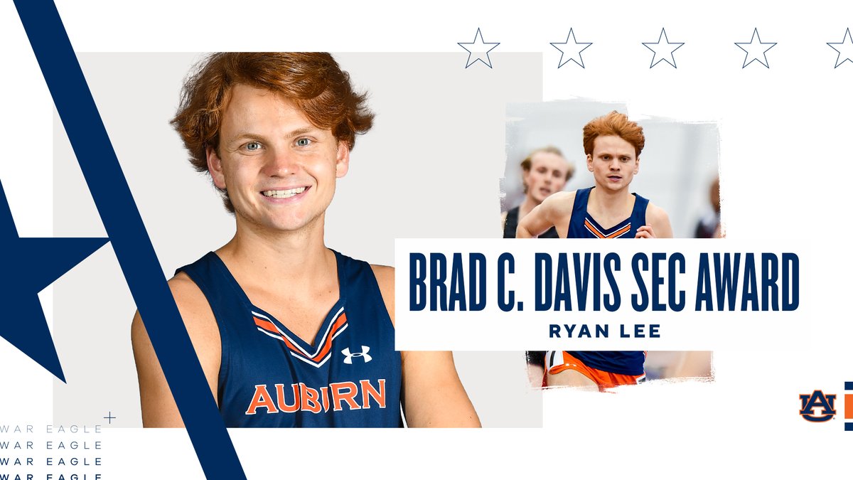 AuburnTigers's tweet photo. Congratulations to Ryan Lee on being named Auburn's male nomination for the @SEC's Brad C. Davis Award!

Each year, the SEC provides the league's male and female McWhorter Scholar-Athlete Scholarship recipients with a $20,000 post-grad scholarship.

#WarEagle | #AUSPYS https://t.co/bkglF6umfv