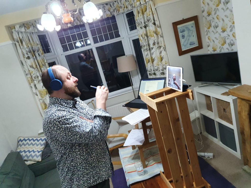 happydayve's tweet photo. Excited to turn the lounge into a studio tonight to record our latest Pod-Ability episode for @VarietyGB with @tamsincottis and @RDGrainger https://t.co/VJ8Ll5eH1H