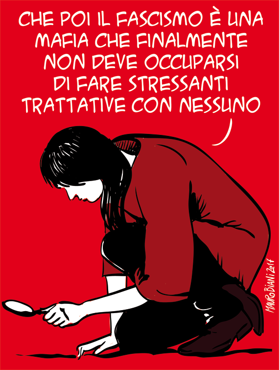 maurobiani's tweet photo. #Report @reportrai3 #fascismo 
(Vignetta del 2017) https://t.co/li8ulnpHBE