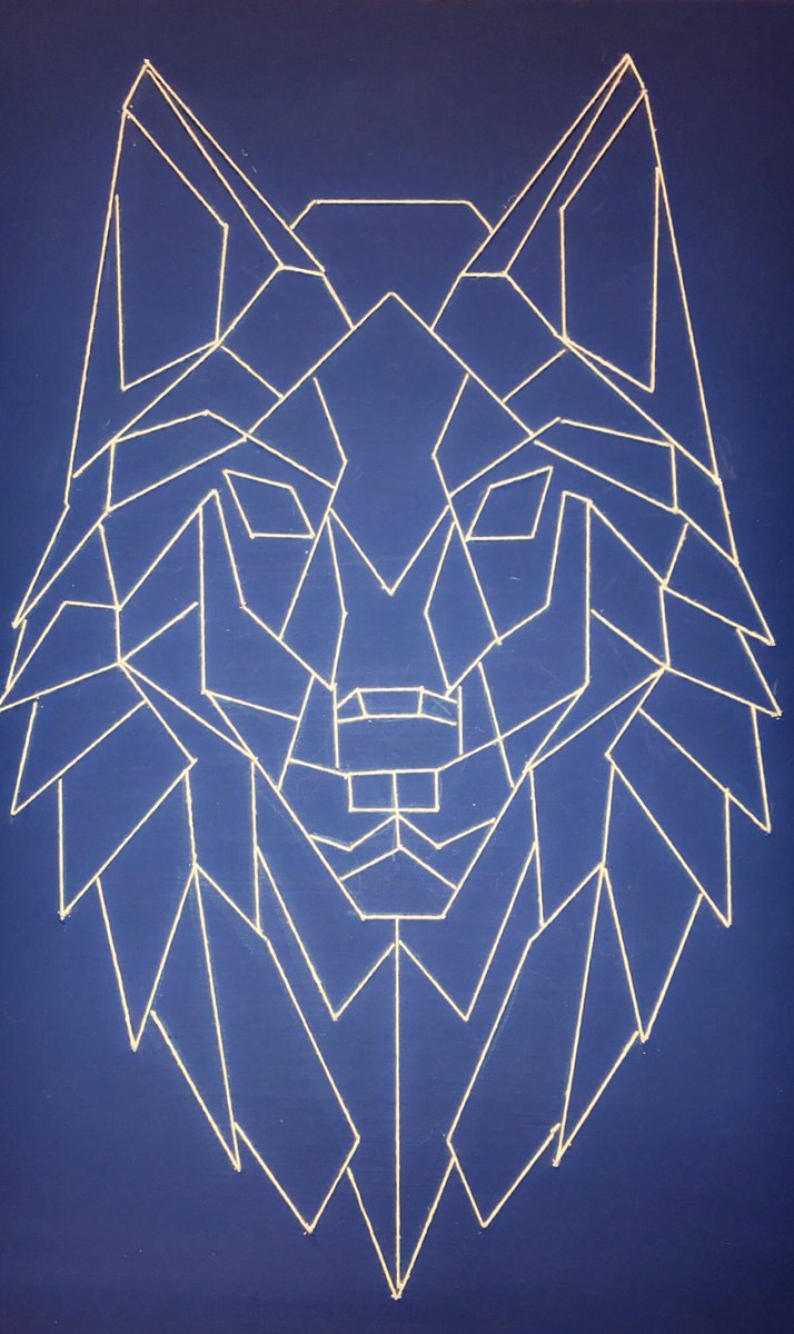 Bubbly_Queeen's tweet photo. Decided to try and recreate @dakotaz wolf using yarn and a canvas 🤪

How’s it look?? https://t.co/8O5gKhZPWO