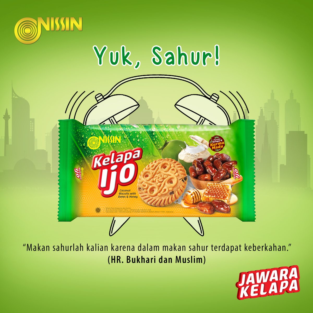 'Makan sahurlah kalian karena dalam makan sahur terdapat keberkahan” (HR Bukhari dan Muslim) Yuk kita Sahur, Kijolovers! #Ramadan #Puasa #BiskuitKelapaIjo #KelapaIjoRolls #JawaraKelapa ##NissinKelapaIjo #ParutanKelapa #BiskuitIndonesia #KijoKurmaMadu