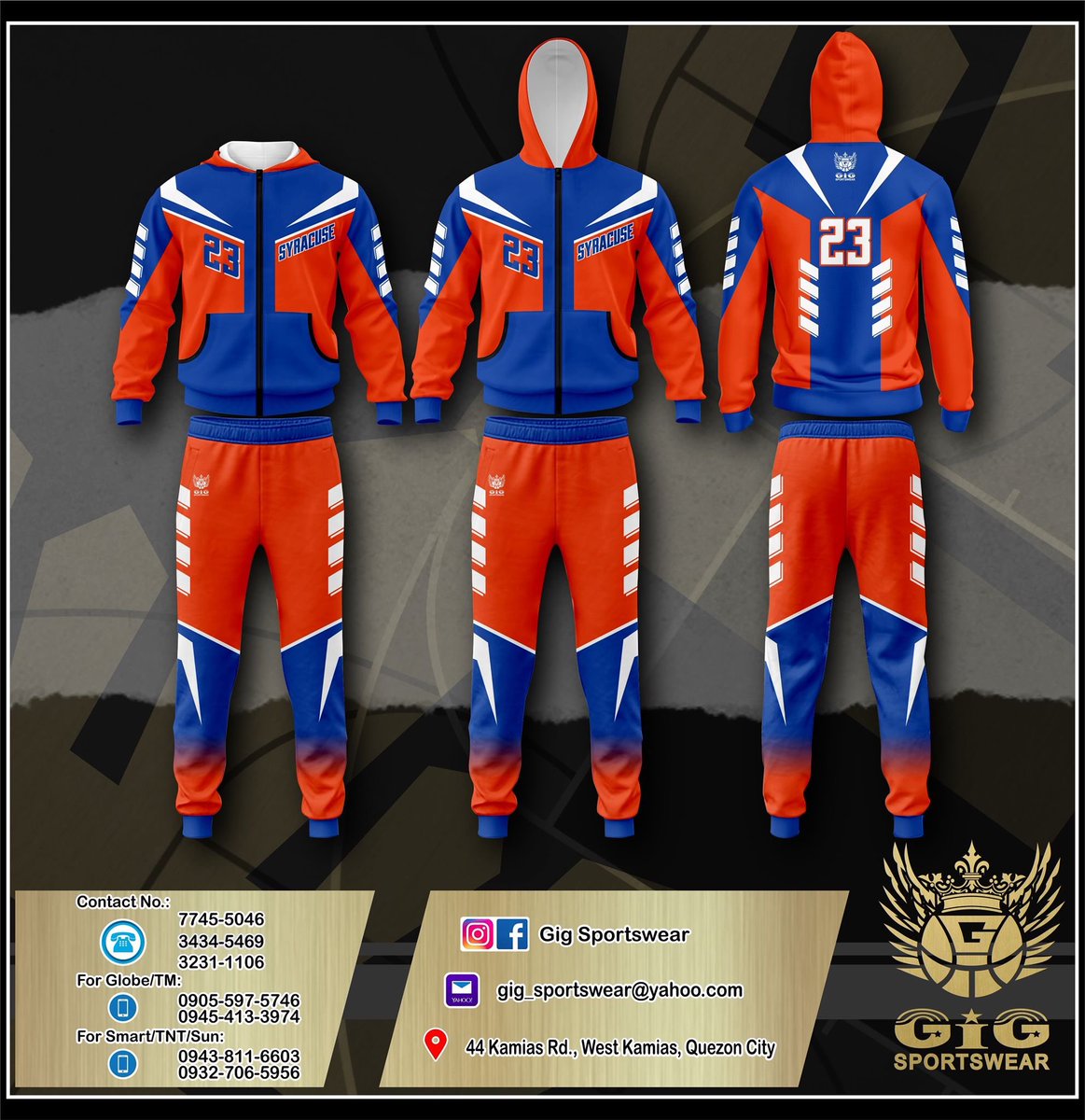 gig_sportswear's tweet image. Syracuse jacket and sweatpants. Order now! 🔥

#customizedjacket 
#weargig
#customizedsweatpants