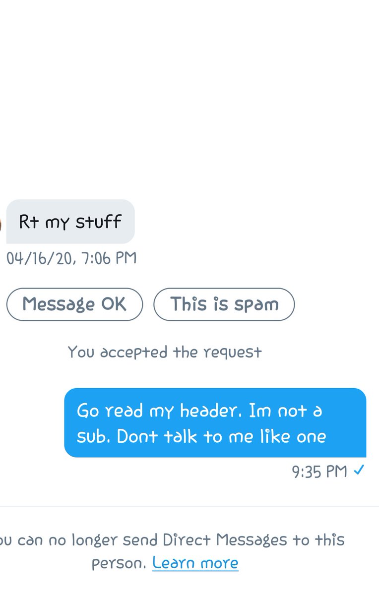 The fact that I got blocked bc someone can't read a header😂😂😂😂😂😂😂

It's ok. I have about 30 more of these messages in my inbox
