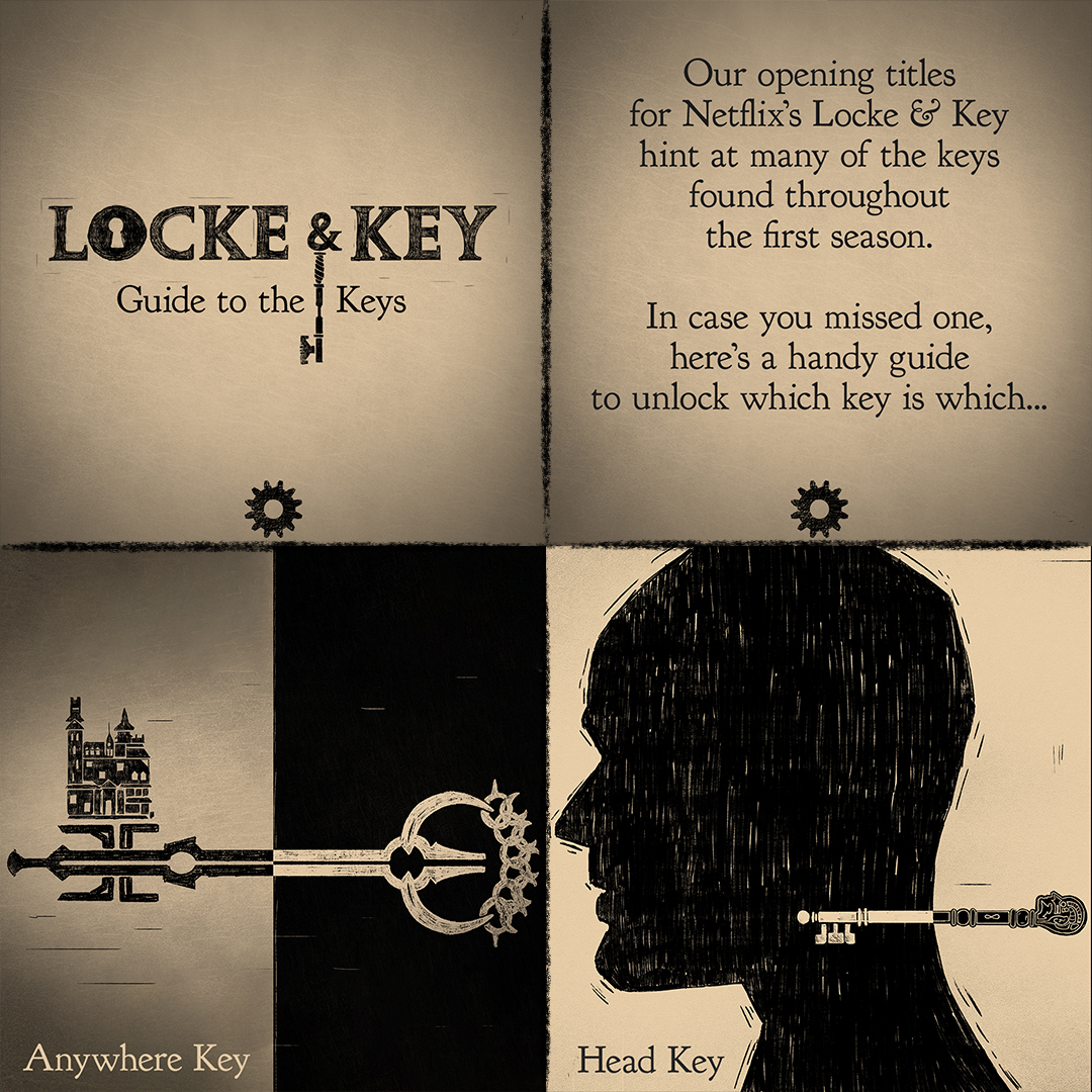 picturemill's tweet image. Recognize all the keys featured in our @LockeKeyNetflix  titles? Suddenly worried you might've missed a few?

Don't worry, we've got you covered. We're cool like that 😎
#picturemill #maintitle #titlesequence #titledesign #motiongraphics #graphicdesign #illustration #LOCKEandKEY