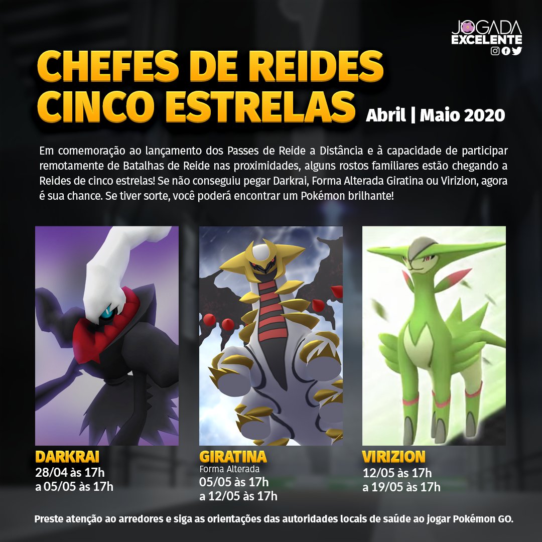 Jogada Excelente on X: Pokémon GO: Giratina Forma Alterada será o próximo  Chefe de Reides 5 Estrelas. Confira quais são os counters recomendados e se  prepare! ⠀ Data: 12/10 às 10h a