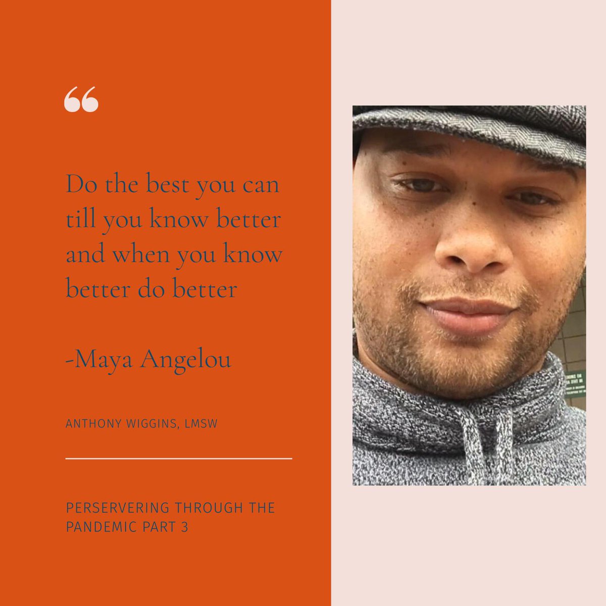 Inf_wellnessMD's tweet photo. Please visit InfiniteWellnessLLC on IG to watch a video by Anthony Wiggins, LMSW regarding adjusting to radical change during the pandemic! Please DM if you have any questions for Mr. Wiggins to answer on Thursday! https://t.co/o0e3ISRhIf