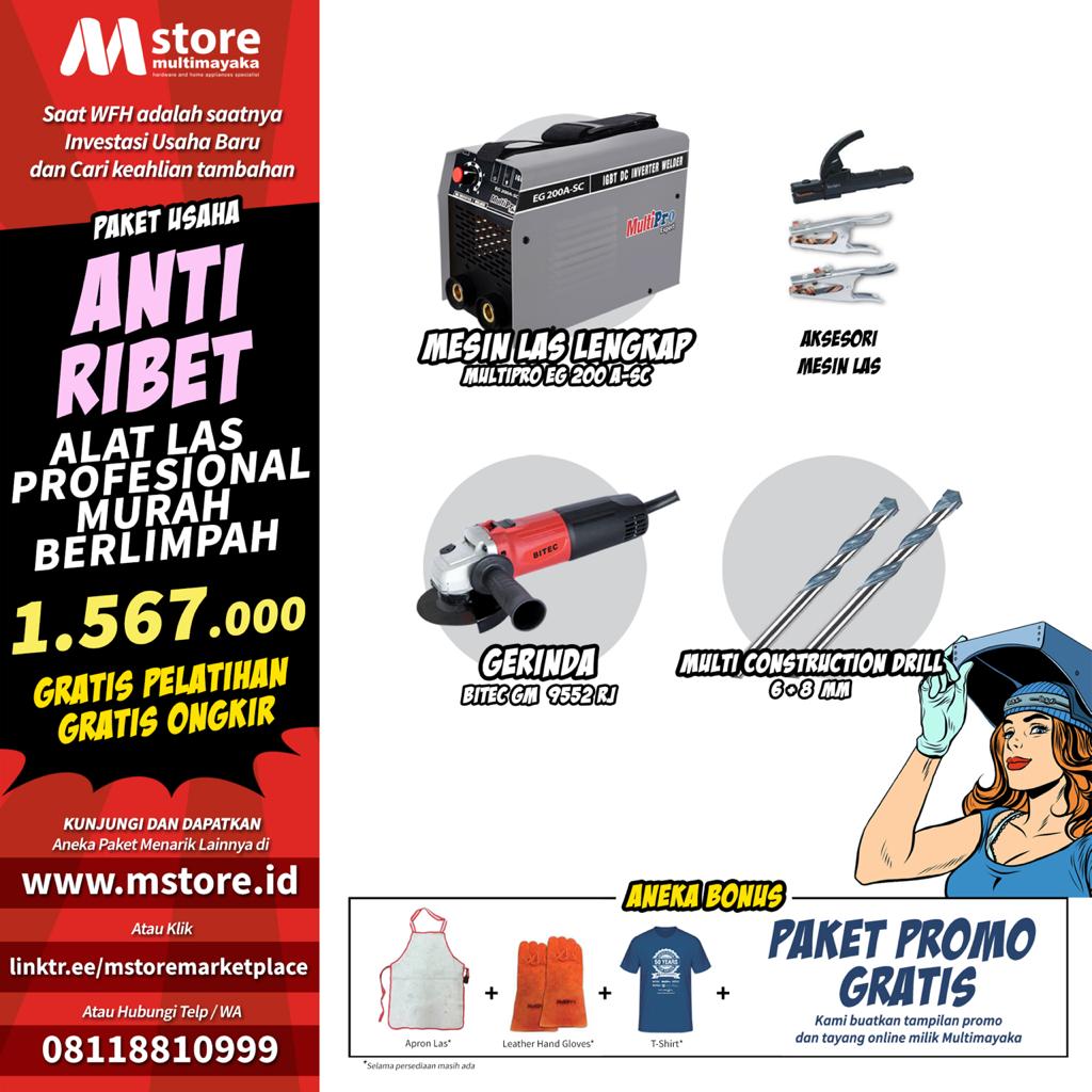 ptmultimayaka's tweet photo. Promo khusus paket “ANTI RIBET“ cuma 1jutaan, untuk teman Multimayaka yang bingung duitnya mau dipakai apa, mending gunain untuk buka usaha baru.

Yuk buruan dapatkan produknya!
#promo #usahalas #mesinlas #dirumahaja #karyawan #beritahariini #Indonesia https://t.co/dnQTPFMgjr