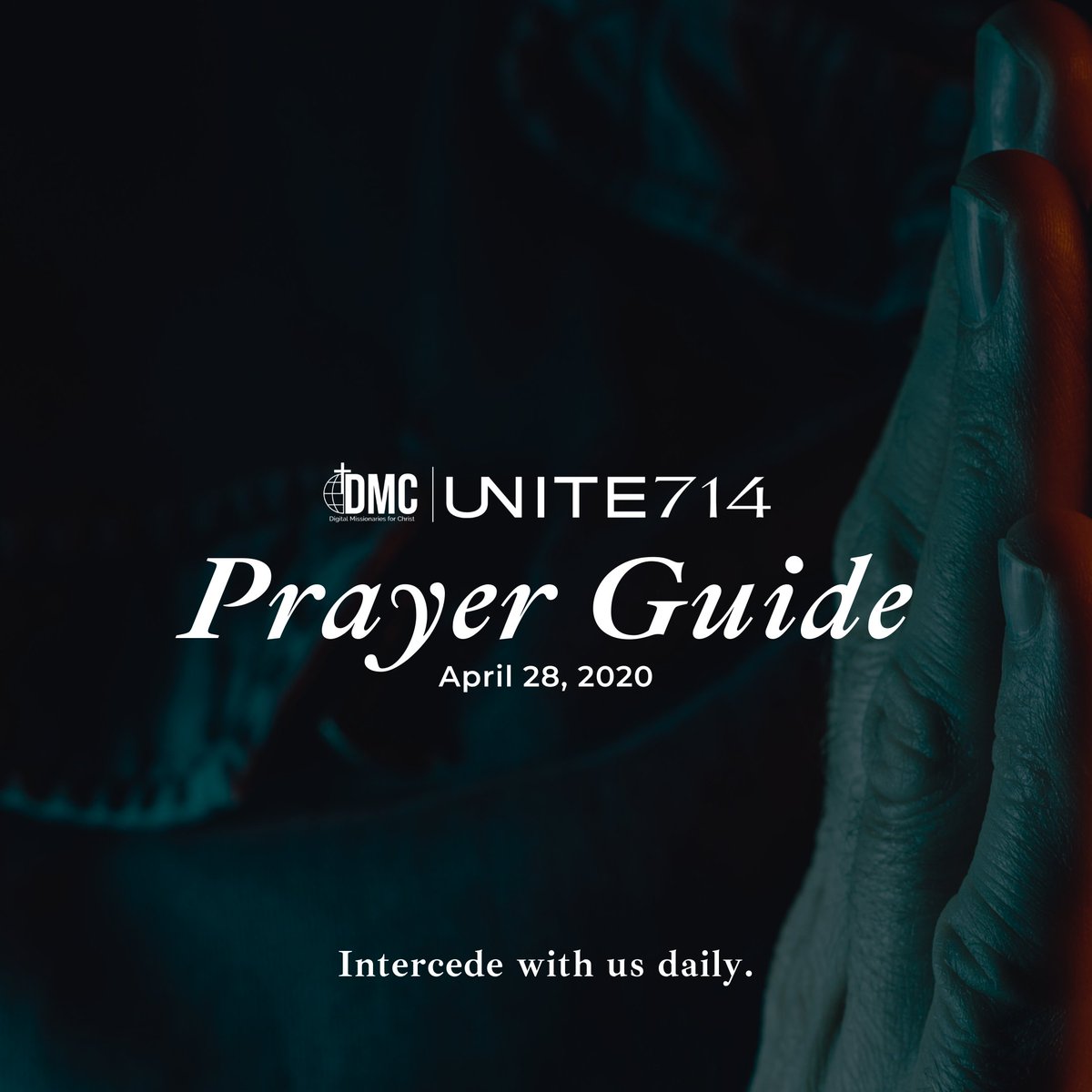 DMCmove's tweet photo. As the world continues to fight COVID-19, let us also continue to pray.
Intercede with us daily.
#UNITE714 #DigitalMissionariesforChrist https://t.co/BpyOt8bwgv