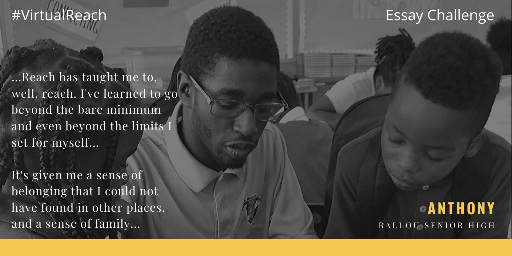 ReachInc's tweet photo. During #VirtualReach, teens earn points by completing literacy-based assignments, like our essay challenge. Last month's prompt: How has Reach helped you? How could Reach help you? #DistanceLearning @BallouDC #Ward8 @ReachIncStaff @DCPS_SimonES 

https://t.co/VuYFEyHYG5 https://t.co/5QkyCt94LW