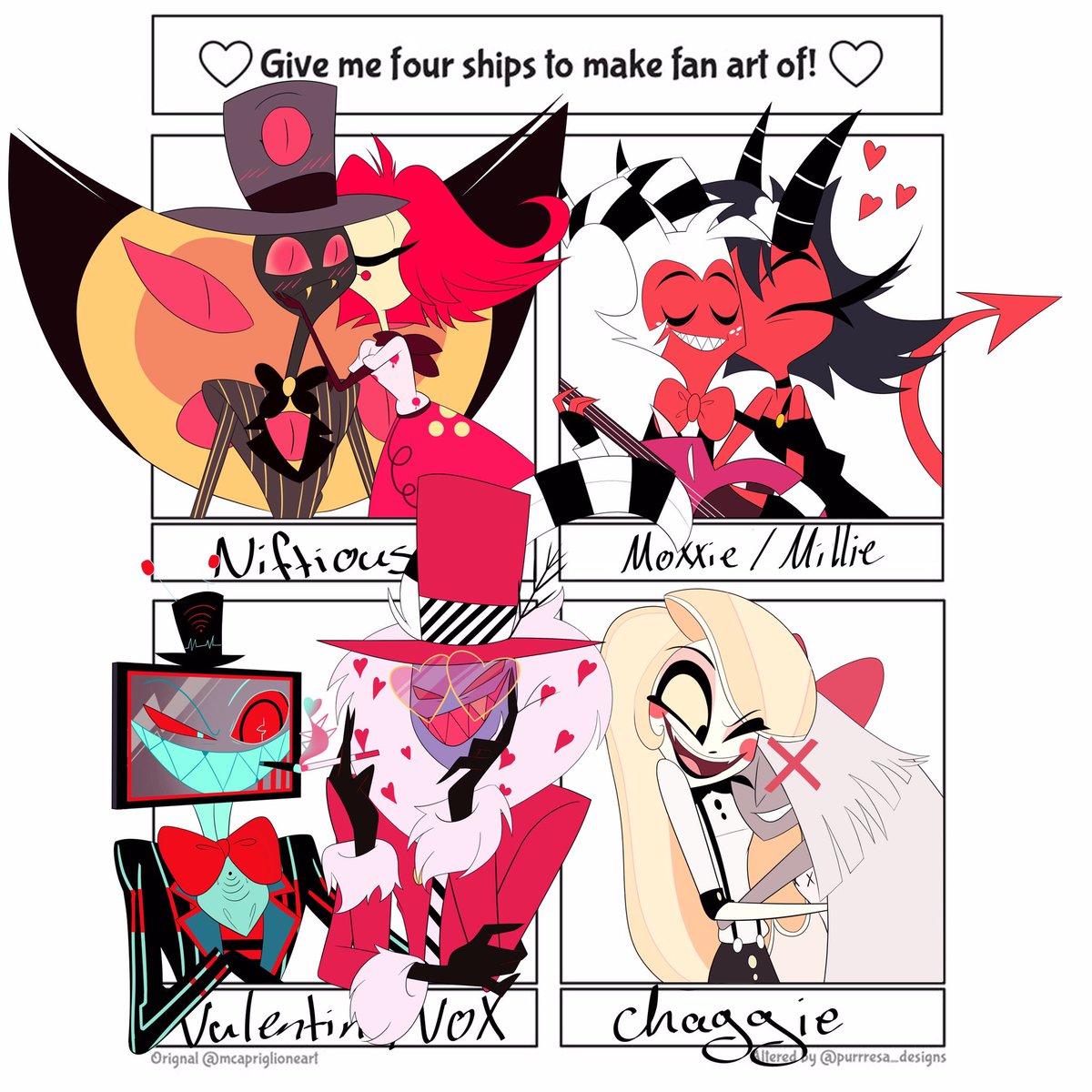 farah_o_0's tweet photo. AHHH IM FINALLY DONE!! 
I had so much fun! 

#fourships #HazbinHotelFanart #HazbinHotel #HelluvaBoss #niftious https://t.co/MbxHw03fK0