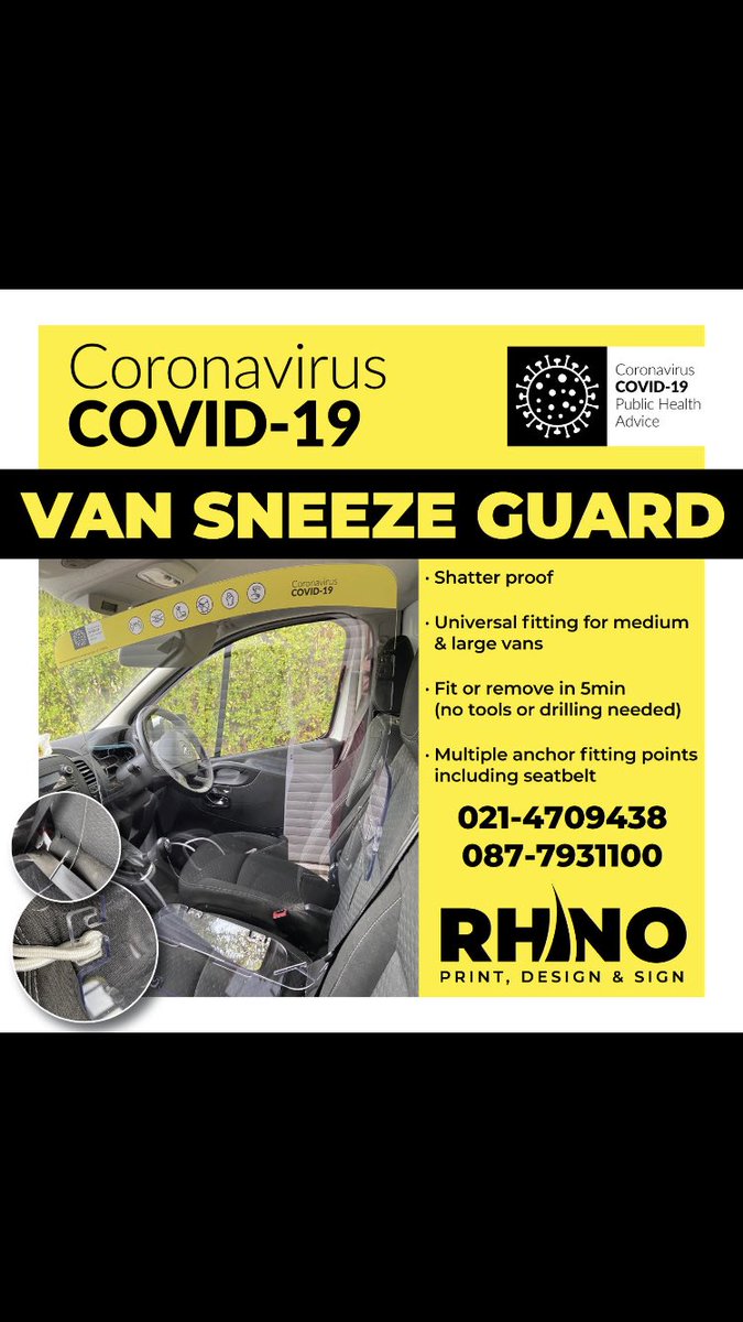 Protect your staff! Designed for Med - Large Vans. #stopthespread