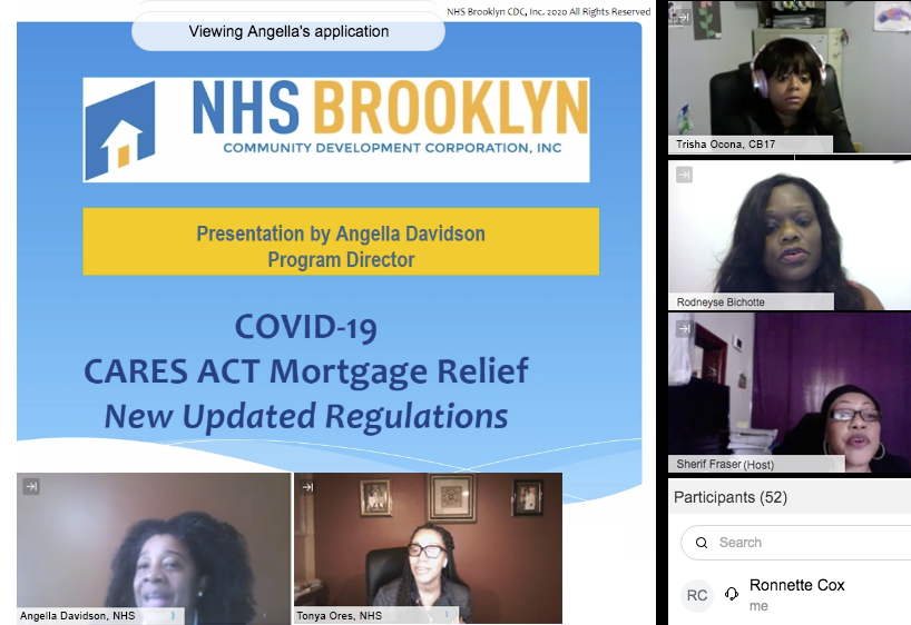 50+ Participants! THANK YOU NHS Brooklyn, our housing co-chair Trisha Ocona, elected officials, video and phone participants in this afternoon's housing discussion. The next info session will be on May 1st. Flyer and meeting details will be posted soon. Thanks again!! - CB17
