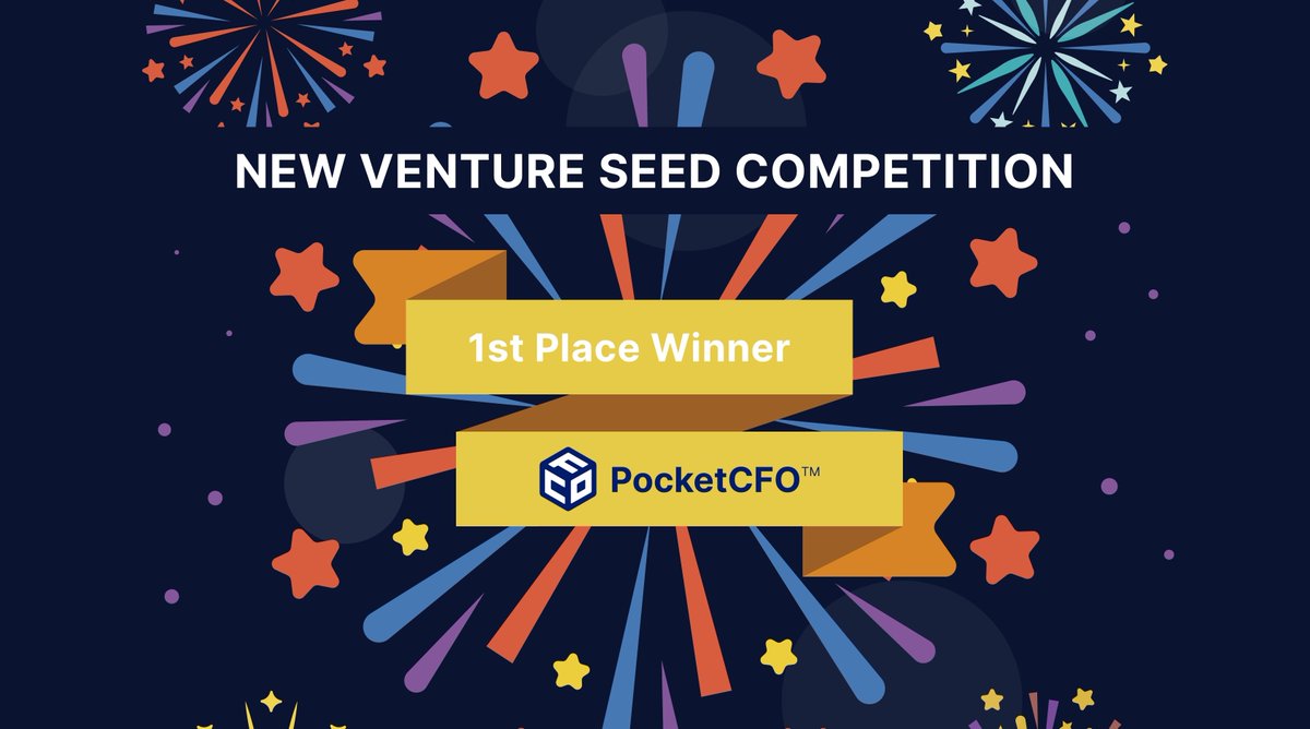 pocketcfo's tweet photo. We are proud to announce that PocketCFO won first place in the New Venture Seed Competition with a grand prize of $30K. 

If you would like access to our beta app (iOS &amp; Android) message us directly for an invite. 

#pitchcompetition #startupsuccess #cashflowmanagement https://t.co/o7XXsROzr3