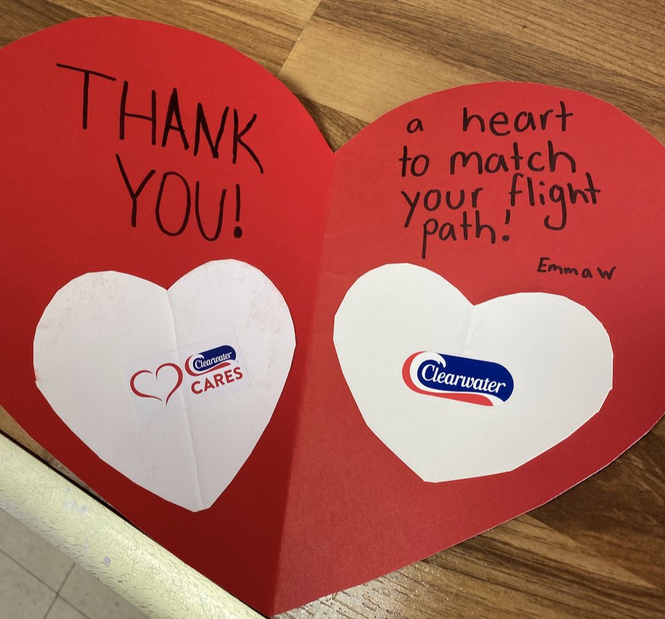 AlexandrasPizz2's tweet photo. Clearwater Seafoods organized a gift of Alexandra's Pizza to Station 12 on Highfield Park Dr. They included handmade hearts written by various little ones - and gave us one too for our founder, Dimitri's fly over. We are so touched. #NSstrong #Clearwater https://t.co/3gKWqOlioN