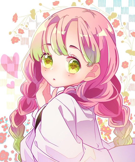 m🍓🌈🌏さんがTwitterに投稿した甘露寺蜜璃(鬼滅の刃)のイラスト。