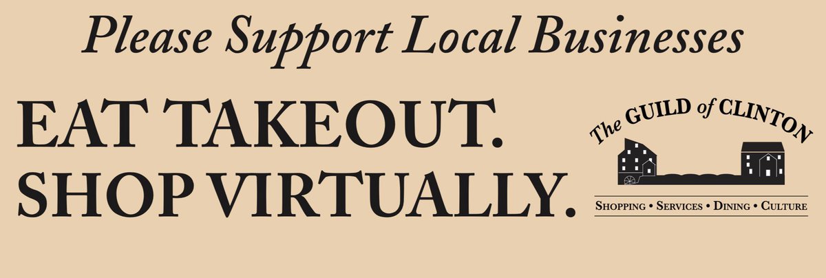VisitClintonNJ's tweet photo. During this time we ask that if it is possible for you and your family, please support our local businesses! Eat takeout, shop virtually, and support our downtown! #clintontownstrong #eattakeout #shopvirtually #shoplocal https://t.co/6pA8lfmOjc