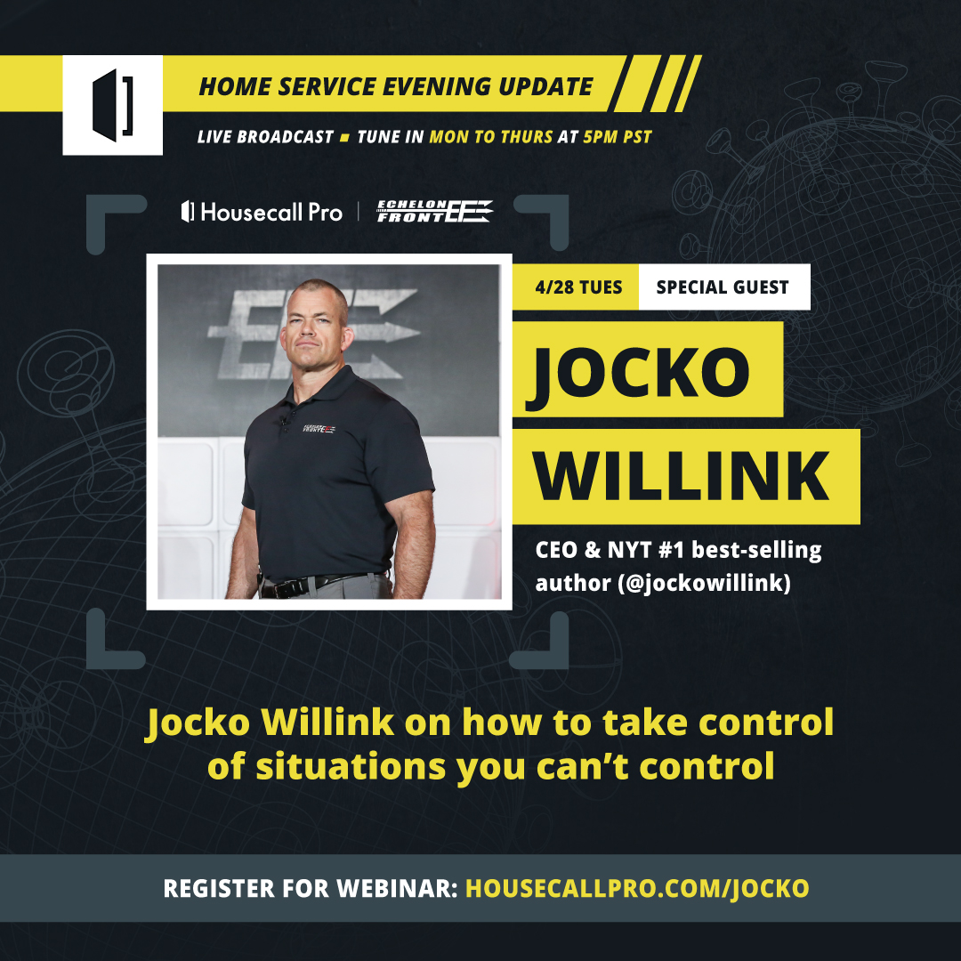 housecall's tweet photo. Join Tuesday's webcast with special guest @jockowillink on leadership and mindset in these unique times. Register here: https://t.co/4v7FbuemFe #HVAC #plumbers #electrician https://t.co/3EU3vJ5f7A