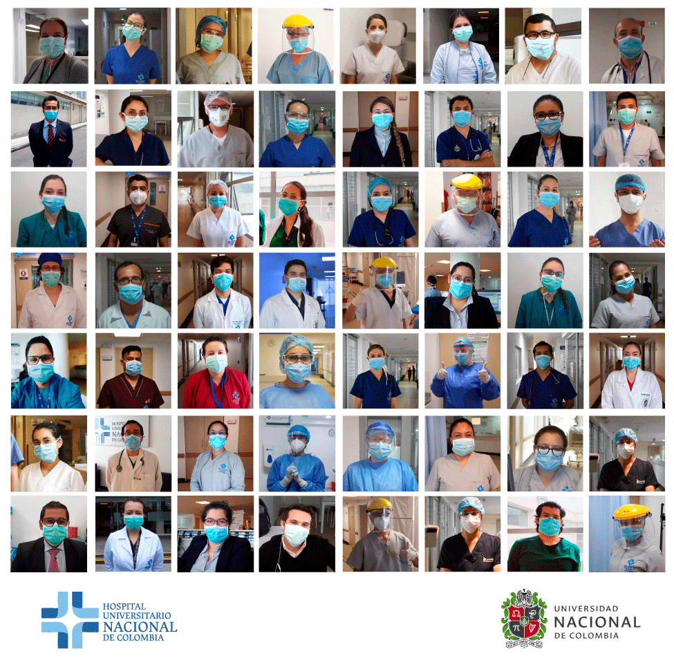 HospitalUNAL's tweet photo. Para UN gran reto, UN gran equipo. #HUNSoloEquipo💪 Asistenciales, administrativos, estudiantes, docentes, terceros y la @UNALOficial  #héroes #heroínas de esta lucha #ContraElCoronavirus #juntospodemos 🏥 https://t.co/jLQWVIX0yU