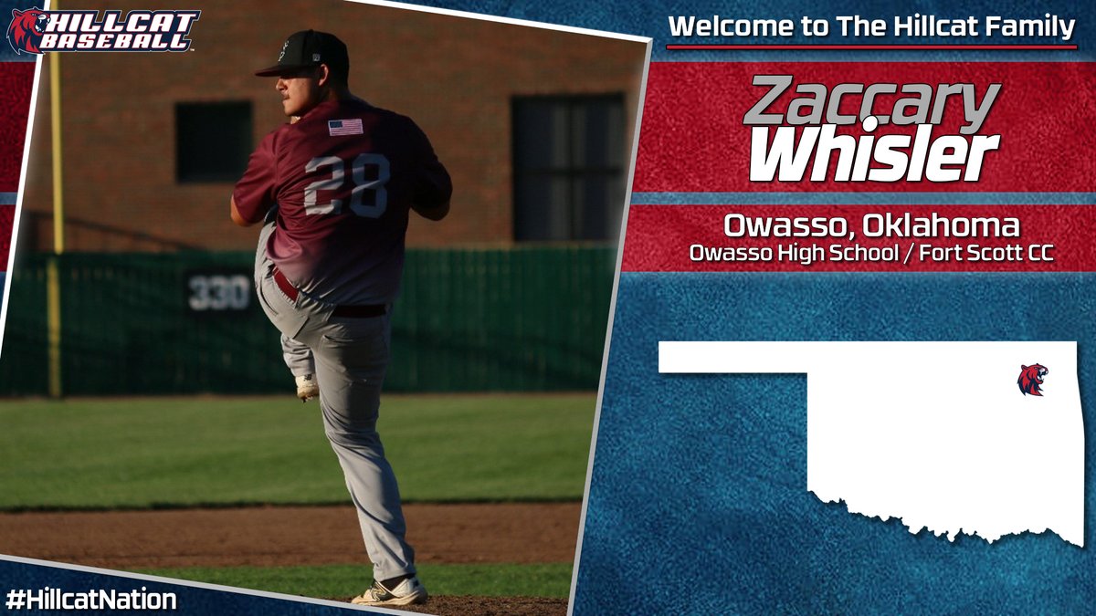 Welcome to the Hillcat Family Zaccary Whisler!! The Owasso, Oklahoma native joins the Baseball program and comes to Rogers State from Owasso High School by way of Fort Scott Community College!! #HillcatNation #HillcatSignees