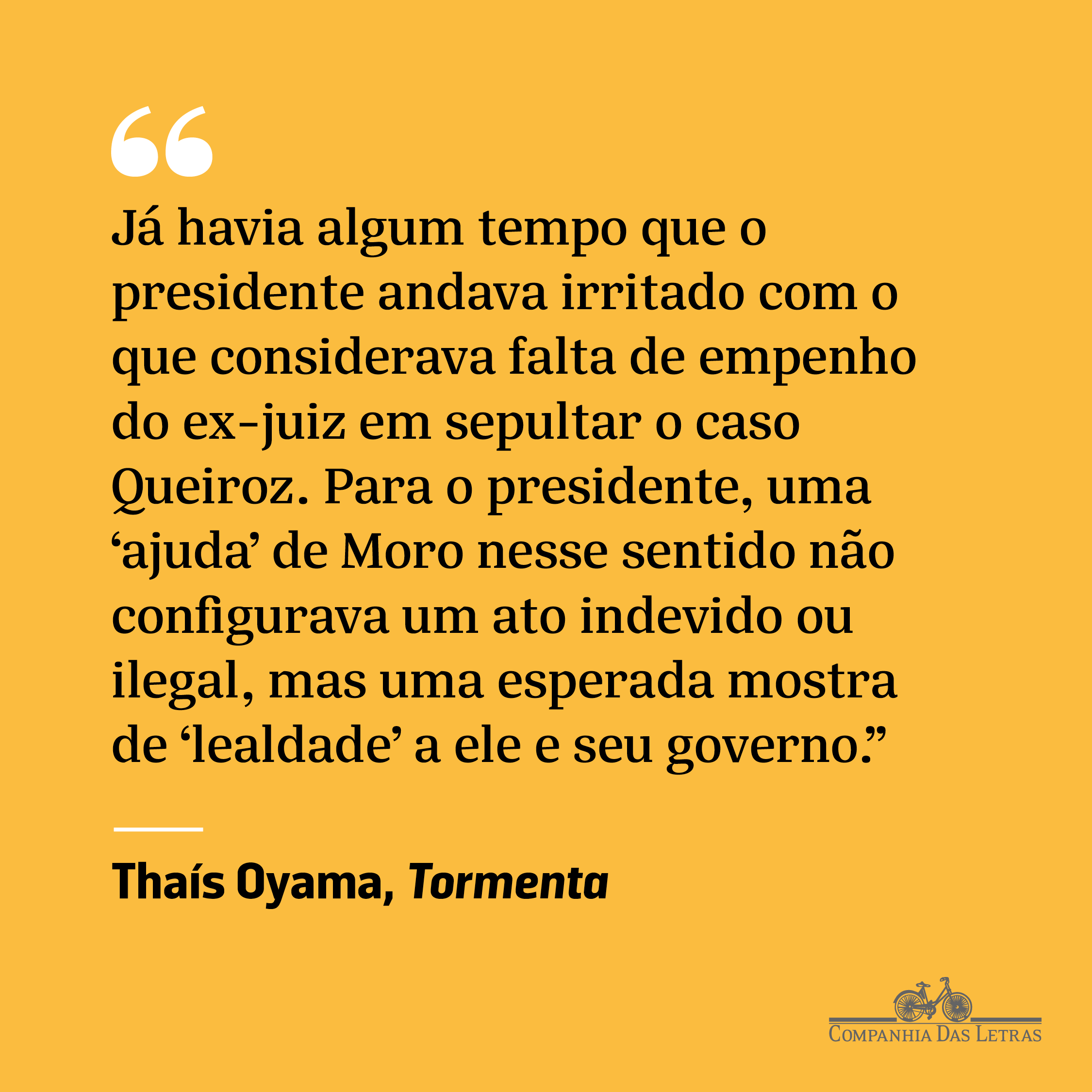 Leia um trecho do livro Tormenta, de Thaís Oyama - 17/01/2020