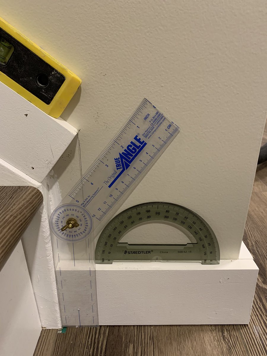 Math in real life. Yes, I’m using a protractor to figure out angles.