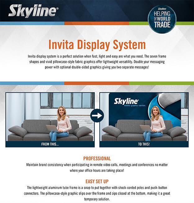 skyline_at's tweet photo. Working from your home office but need to conduct meetings and keep business moving forward? Lightweight and easy to set up and take down this back wall is the solution for you! #exhibits #tradeshowbooth https://t.co/z9MorBIeHd