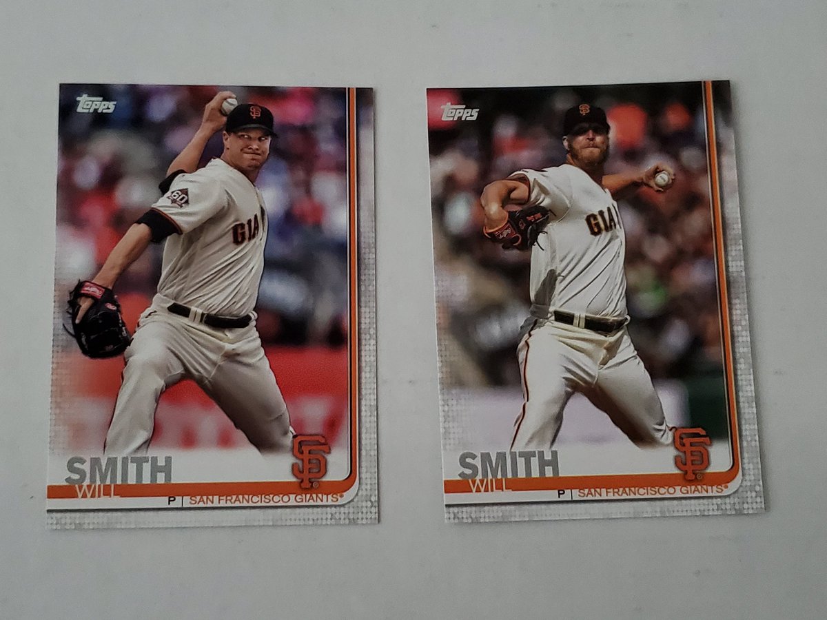 OACCards's tweet image. Was sorting out some base to list on sportlots and came across this pair of Will Smith cards.

The one on the left is the packed-out error (Tony Watson is pictured). The one on the right is the corrected version from factory sets.

Anybody want to swap for a Cubs card I need?