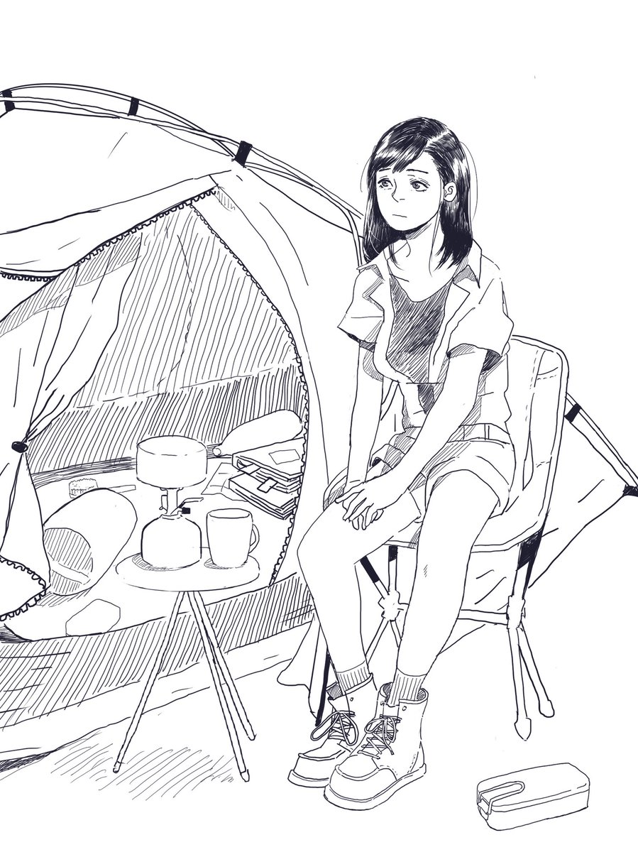ギン 漫画風キャンプイラスト もっと細かく言うと鶴田謙二風w T Co Pprojndpxe Twitter