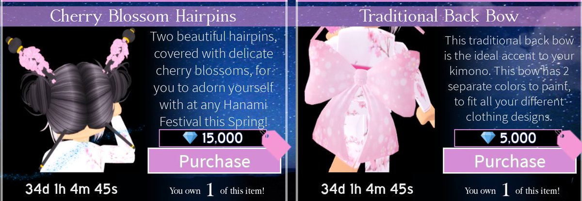 Royale High On Twitter Rh Update 4 27 20 Spring Cherry Blossom Set Collection Created By The Talented Reddietheteddy Total Cost 54 500 Diamonds Available For The Next 34 Days Likes And - roblox royale high twitter