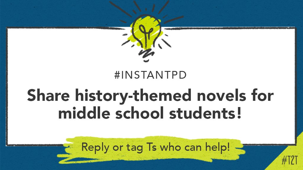 📚 Hey Ts, what whole-class novels might you recommend for 8th grade learners? 

T @atarbell0330 is looking for titles that focus on historical themes and events – shout out your picks! #InstantPD #LitChat #BuildYourStack #SSChat #HistoryTeacher https://t.co/F452Fywws5