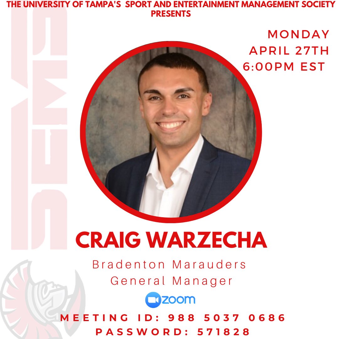 UTsems's tweet image. We want to give a BIG THANK to our guest speaker, Craig Warzecha, for sharing his advice and insight about entering the sports industry and the Brandenton Marauders ⚾️! We appreciate you taking the time out of your day to speak to us! #utsems♦️#alonetogether