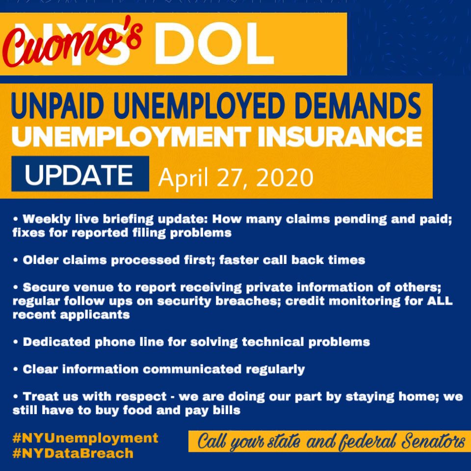 BittaHoneyNY's tweet image. MEET OUR DEMANDS. 
#NYUnemployment 
#NYDataBreach 
@NYSDOLCommish