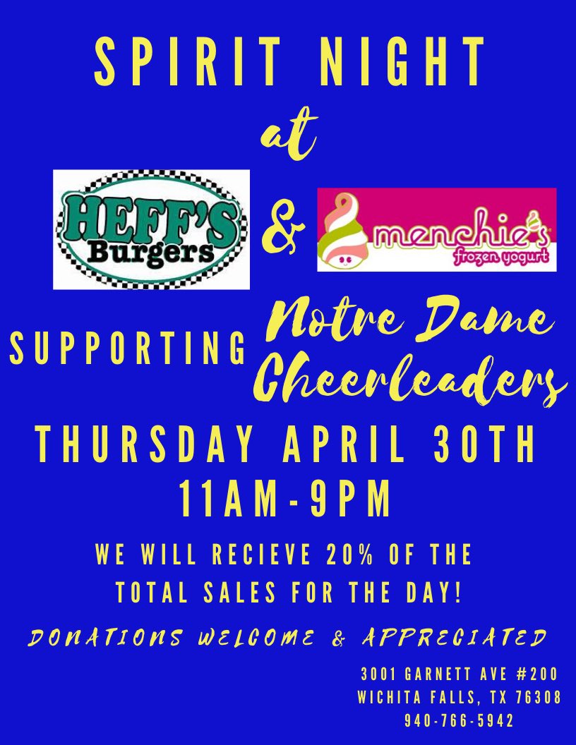 kate_mcquerry's tweet photo. Come support my girls this Thursday by eating lunch, dinner &amp; dessert!🍔🍦🎀 https://t.co/UpTqzvp8V3