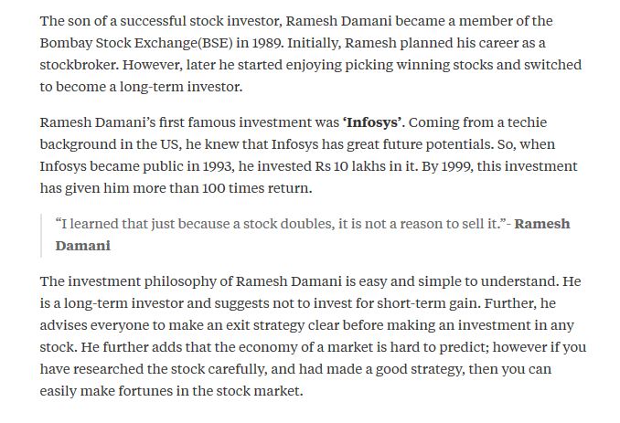 FinanceTrends's tweet photo. "I learned that just because a stock doubles, it is not a reason to sell it." - Ramesh Damani, Indian investor and billionaire. 📈 https://t.co/KP7xzuknPV
