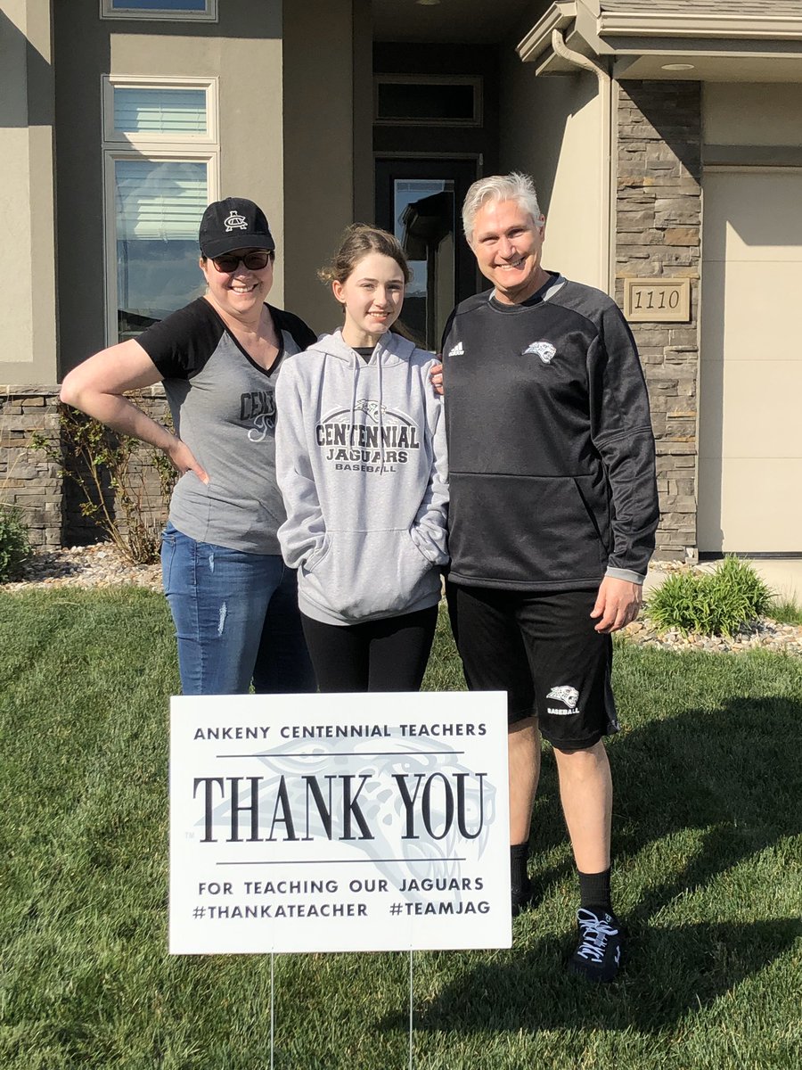 Jaguars_AD's tweet photo. Had great time delivering Ankeny Centennial @ankeny_jaguars Teacher Appreciation signs this weekend! Thank you to our Ankeny Centennial Teachers! Their commitment &amp; dedication to our students is inspiring! We appreciate you all!  #thankyou #goingaboveandbeyond #exceedexpectations https://t.co/838VqQKzAl