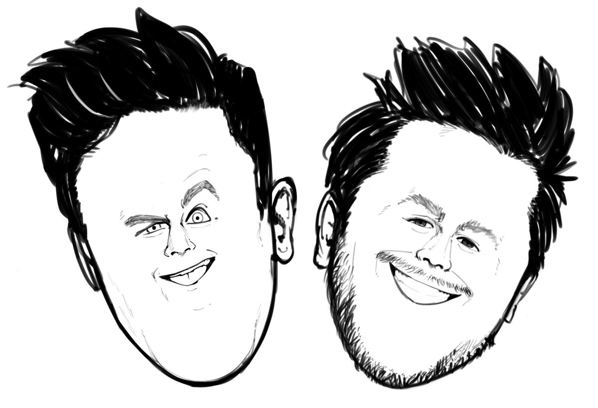 A fairly BAD attempt at drawing some dumb caricatures of the @BeefySmashDoods o well ? 