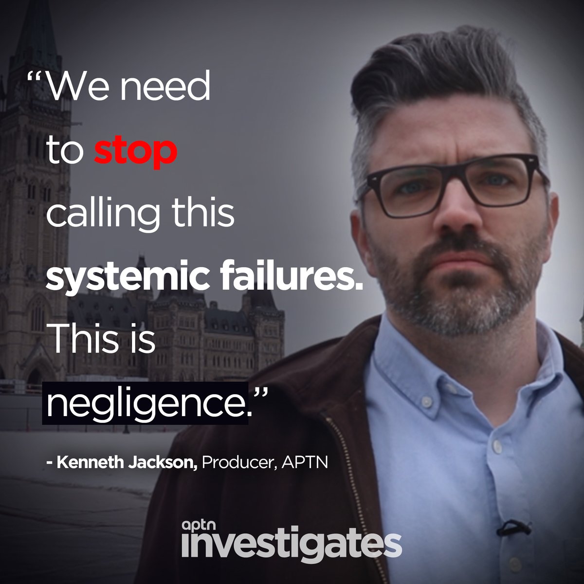 APTNInvestigate's tweet photo. Kenneth Jackson is a producer with APTN. Over the last few years he’s helped to expose Ontario’s child welfare system for what it is – broken.

@APTNInvestigates: Left to Die – Watch here: https://t.co/X0KqXmAvGj @CullenCrozier https://t.co/Inmj90Hqci