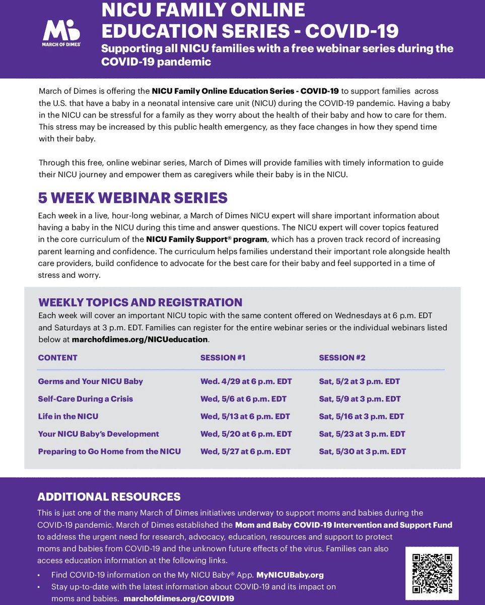 A free, 5-week webinar series supporting all NICU families!