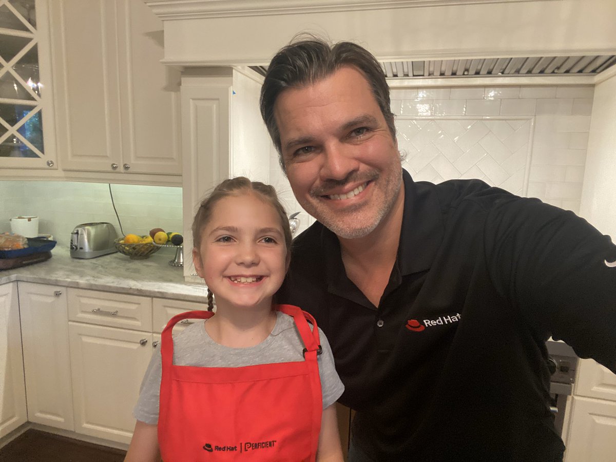 Dad &amp; Daughter time at its finest. <a href="/RedHat/">Red Hat</a>  &amp; <a href="/Perficient/">Perficient</a> - cooking at home with <a href="/RichardBlais/">RichardBlais</a>