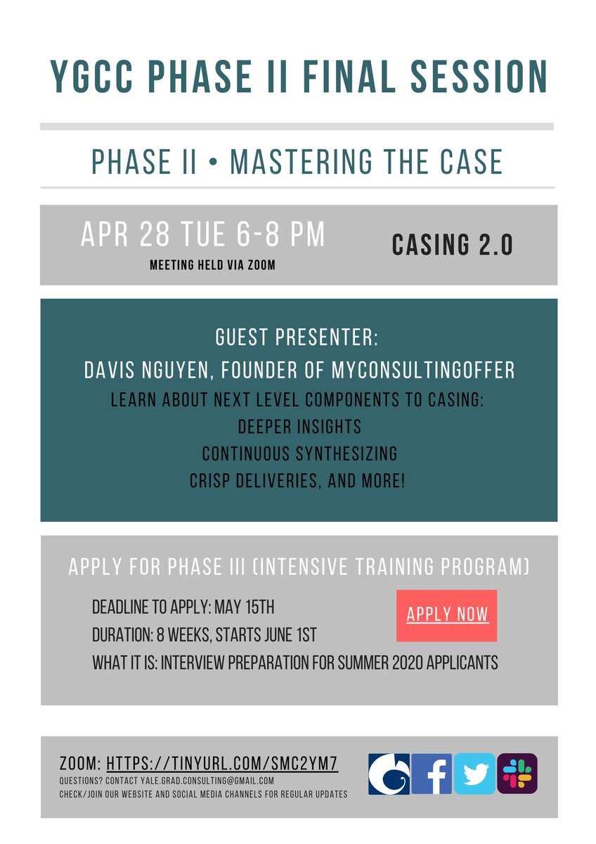 YaleGradConsult's tweet photo. Don't miss the final session of our Phase II weekly workshops! TOMORROW April 28th, 6-8 pm. Link: https://t.co/5XJZRxCdaL https://t.co/uNHaI6XyhI