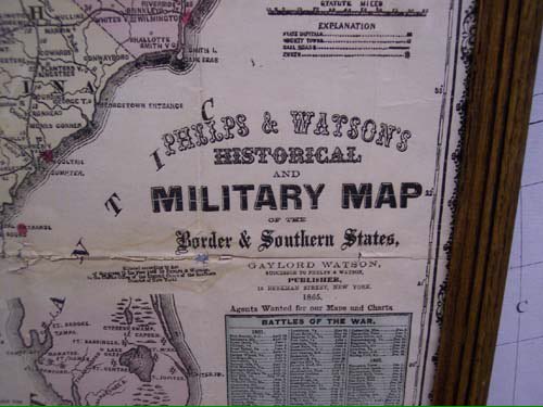 mapmanTENN's tweet photo. Phelps &amp; Watson's Historical and Military Map of the Border &amp; Southern States. GAYLORD WATSON successor to PHELPS &amp; WATSON.
Final Issue With All Battles in Red. 1865.  M-24303 #antiquemapsandglobes #mapshophalls #civilwarmap https://t.co/MJcMvxFdQF