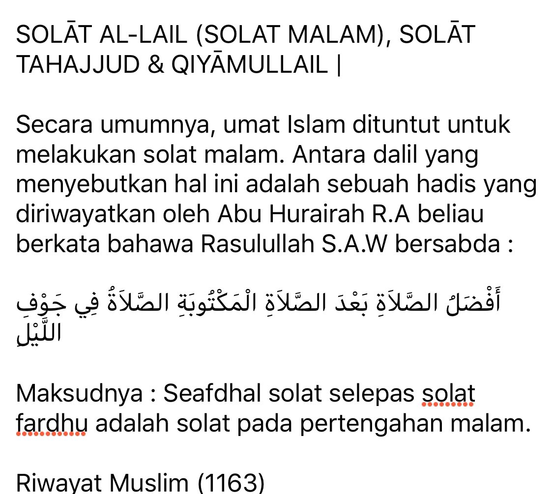 fahmirusliMFR's tweet photo. SOLAT MALAM, TAHAJJUD, &amp; QIYĀMULLAIL |

Saya masih menerima beberapa persoalan baharu berkenaan isu ini, jadi saya sebutkan perbahasan panjang di sini 👇🏻

Jemput baca sampai habis. Retweet tanda faham. Jika tak faham juga, tanya kepada saya.

Moga Allah berikan kefahaman. Amēn. https://t.co/1CjrleMrO2