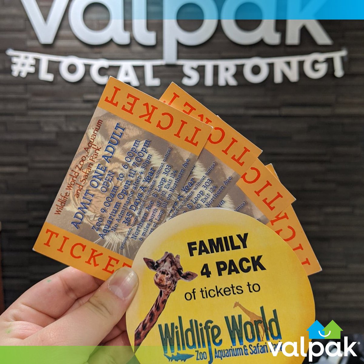 ValpakPhx's tweet photo. Do you want to win a #family 4-pack to @ZooWildlife? There are only a few days left to enter our #giveaway and this is just one of the amazing #prizes we have available😊 #LocalStrong

Enter on the pinned post on our #Facebook #post: https://t.co/UBIYEzrWkD https://t.co/OyrHSvK8sx