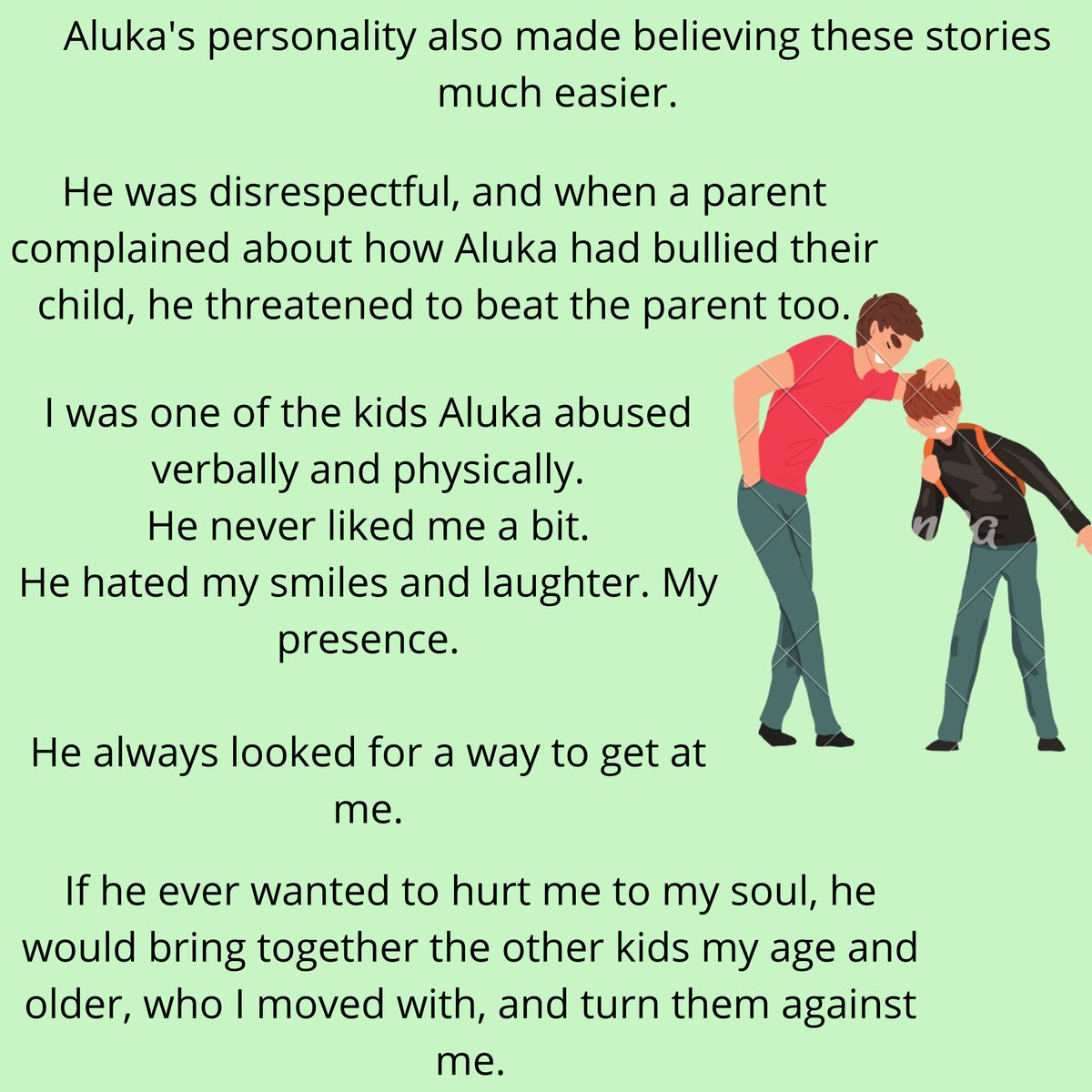 Amaaranthine's tweet photo. I wrote a story about my bully and all of the times he bullied me.
It's so sad death met him before he could decide to begin to live right.
I would love to read your stories - if you have bullied or being bullied.
Thanks for reading. π
#storritella #365DaysofWritingin2020 https://t.co/Dl9KUzQvbT