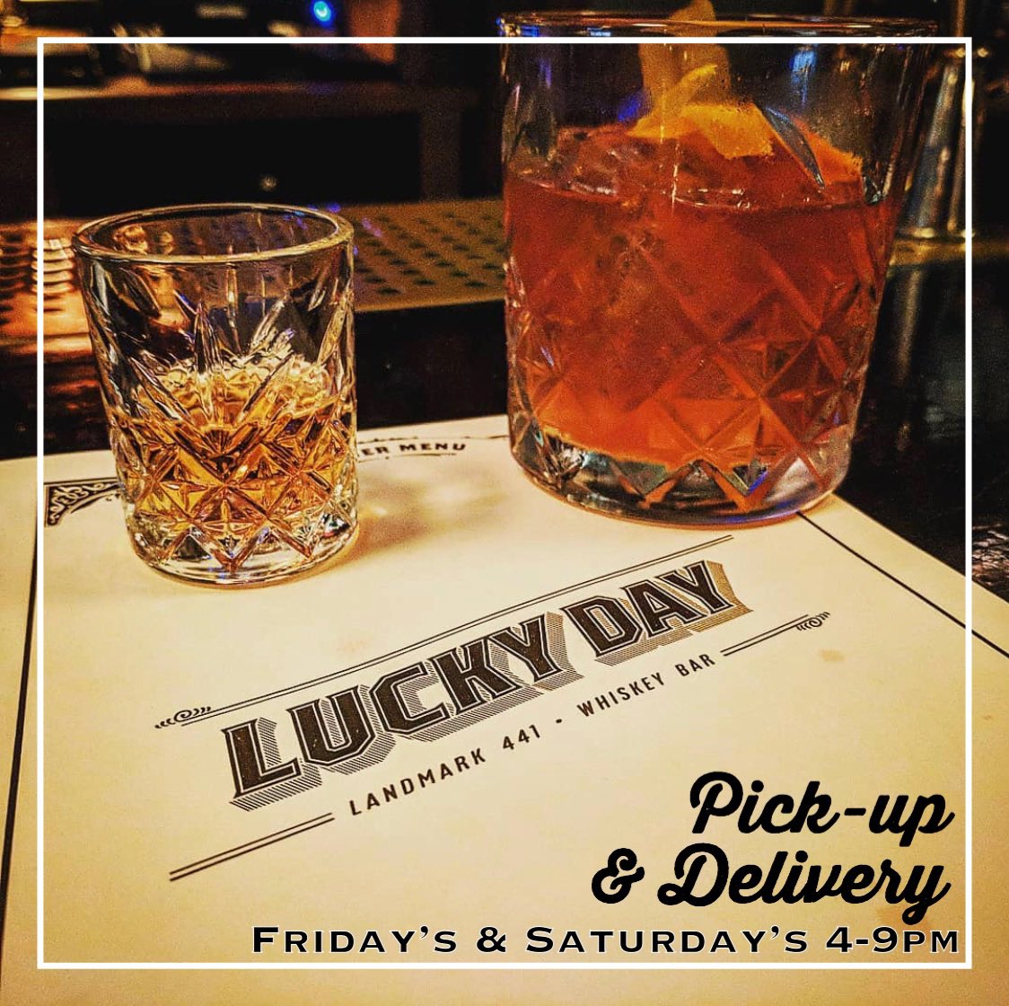 You asked, we’re delivering! Lucky Day old fashioneds and whiskey lemonades are now available this weekend and moving forward. 

Pre-order online at luckydaywhiskeybar.com for curbside pick-up anytime between now and Friday at noon!