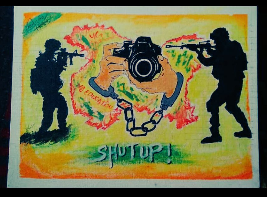 Masratzahra's tweet photo. Thank you #Musadiq for what you create, I'm humbled and grateful. This art work will always make me uncomfortable and push me to grow.  "Art can speak things that can't always be said with words". 

A gift from a neighborhood boy. https://t.co/092dSx2BOl