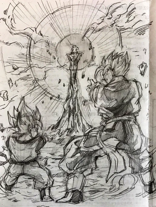 51枚目‼︎さばかんさんの画像欄から親子三大かめはめ波を描きました‼︎
元絵はラフだったので予想で完成させてみました💪
悟空目線だということなので二人の目線を悟空に気づいたようにこちらに向けてみました
後ろ姿のかめはめ波は描く機会がなくて難しかったです
ありがとうございました‼︎ 