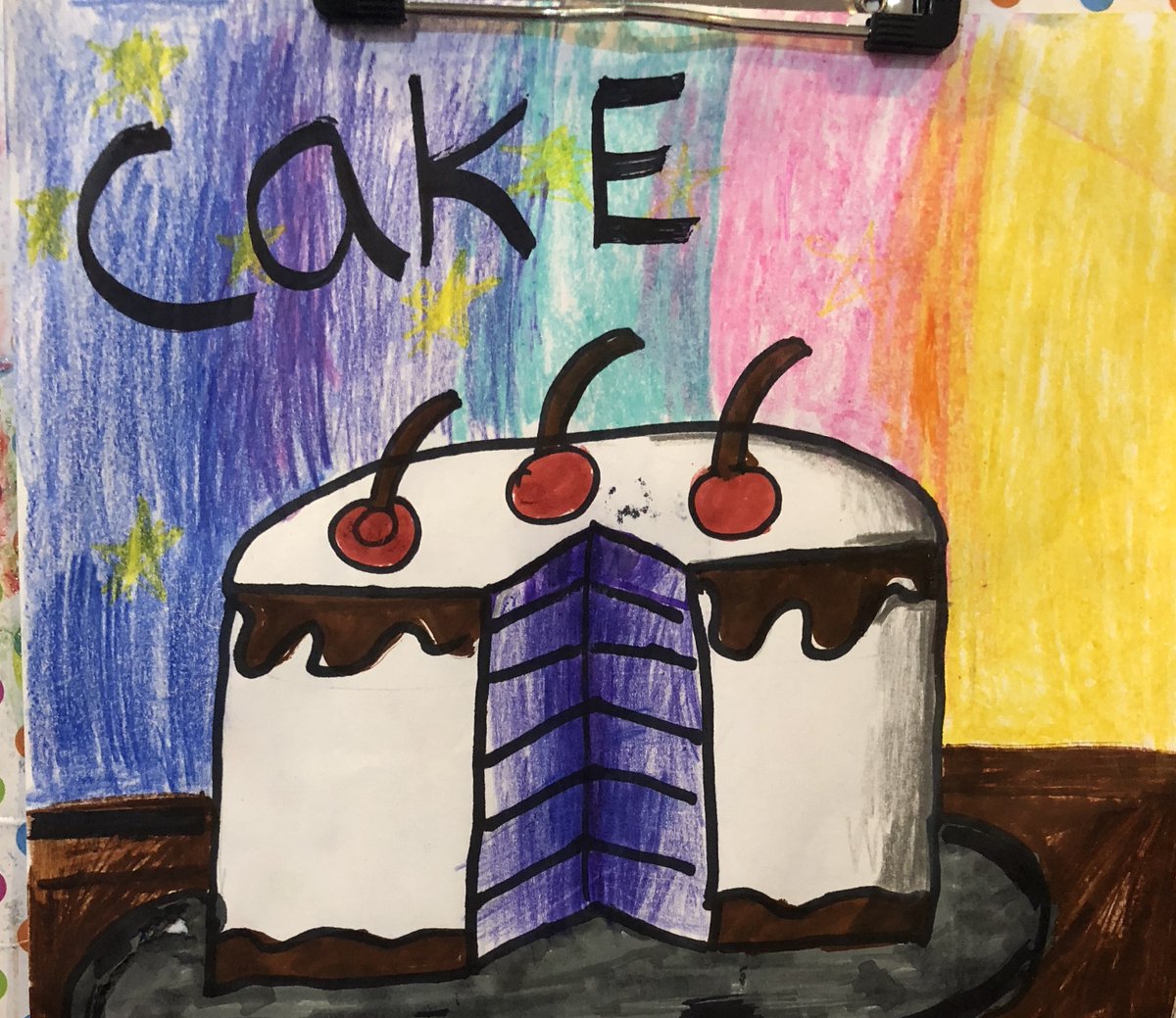 Mrs_Marotta_Art's tweet photo. These student-made #WayneThiebaud inspired cakes are dedicated to any #NHPGCP student that celebrated a birthday during our time at home!🎂Draw with me at: https://t.co/cBtntuVHrT
#artathome #k12artchat #remotelearning #cakedrawing https://t.co/KLhn4hVj1t