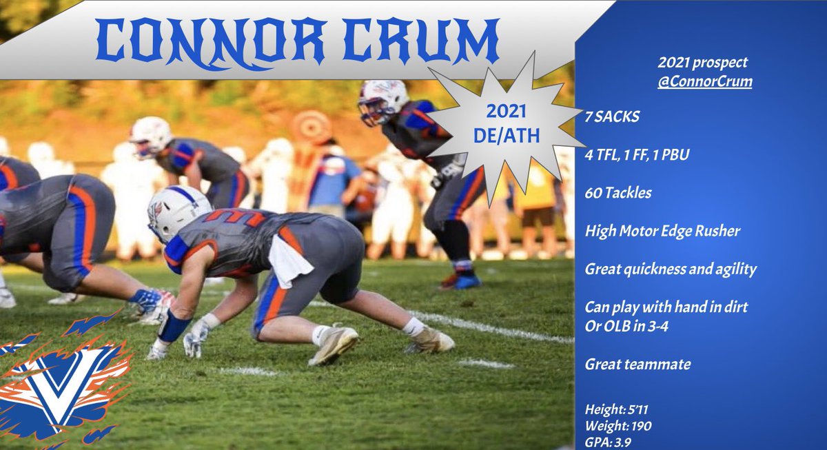 VolunteerHS_FB's tweet photo. Monday Night Blitz: 4-2021 Recruits Braden Allen: top tier leader    Cameron Johnson: straight warrior Andrew Salyers: clutch player      Connor Crum: high motor https://t.co/p1TKAtezIm